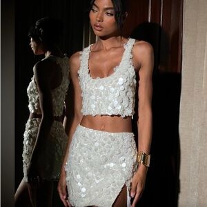 Meshki MAUDE Transparent Sequin Set - Ivory